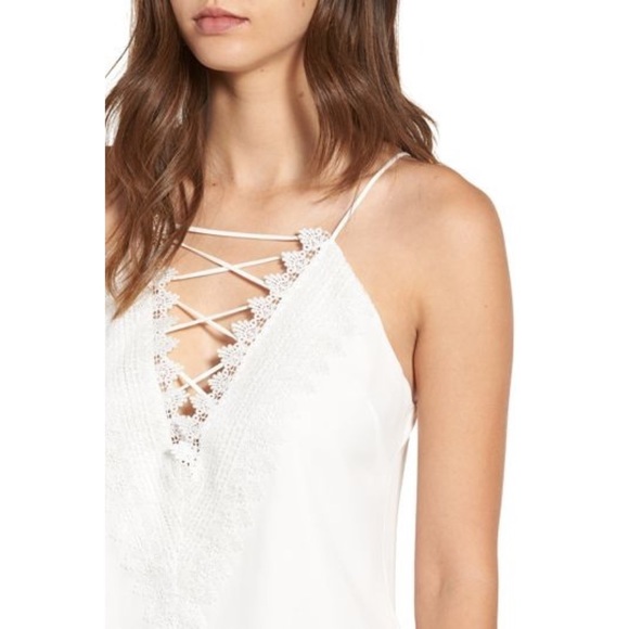 Wayf Posie Strappy V-neck Lace Ivory Camisole L XL - Picture 3 of 7